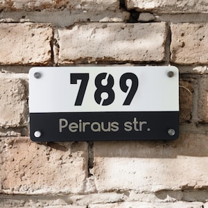 Modern House Sign with Acrylic| Number and Address Door Sign | 280mm X 140mm | 11&quot; X 5.5&quot; inches | Travelbook