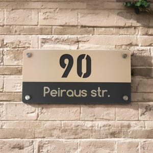 Modern House Sign with Acrylic| Number and Address Door Sign | 280mm X 140mm | 11&quot; X 5.5&quot; inches | Travelbook