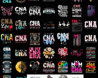 CNA PNG Bundle, Certified Nursing Assistant Floral Retro Leopard Nurse Designs Sublimation Digital Download