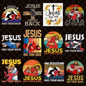 Jesus Has Your Back PNG Bundle, Christian PNG, Religious png Sublimation, Faith PNG, Bible Verse png , Jesus png , Digital Download