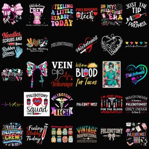 Phlebotomy PNG Bundle, Phlebotomist Shirt Designs, Funny Phlebotomy Quotes, Blood Draw Tech Sublimation, Phlebotomy Crew PNG