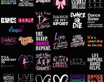 ダンスに関する名言PNG画像集、ダンス好きのためのシャツデザイン、バレエダンサーの言葉、Tシャツ用のダンス教室PNG画像