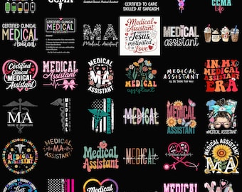 Medical Assistant PNG Bundle, CCMA Shirt Designs, Certified Clinical Medical Assistant Quotes, Healthcare Sublimation PNG