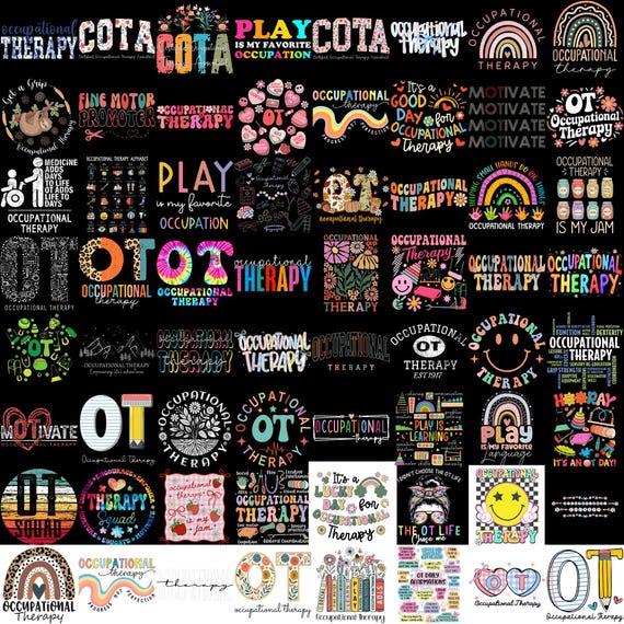 Occupational Therapy png Bundle, OT Shirt Designs, Therapist Quotes png, COTA OT Assistant Gifts, Play Is My Favorite Occupation Sublimation