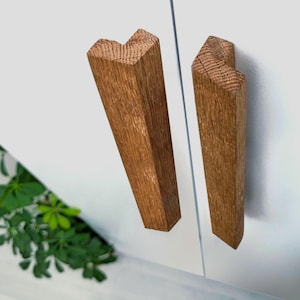Long oak wood handles, Minimalist Ikea pax handles
