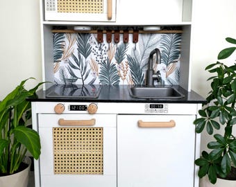 Ikea Duktig Play Kitchen Accessories: Wood Handles, Leather Hooks, Backsplash