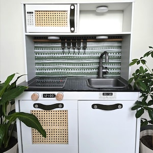 Ikea Duktig Backsplash Sticker Set for Ikea Duktig Play Kitchen, Wallpaper for Play Kitchen Decals for Ikea Duktig, Duktig Handles Knobs Rod