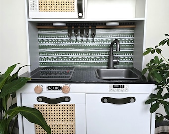 Ikea Duktig Play Kitchen Accessories: Backsplash Sticker Set, Faux Leather Handles