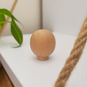 Wood ball knobs, Round wooden knobs, Natural wood knobs, mcm wood knobs, mid century wood pulls, wooden knob for dresser, nursery dresser