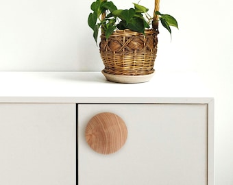 Pomo grande de madera de haya para armario: Scandinavian Modern Hardware (90 mm)