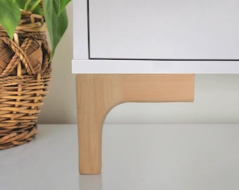 Mid Century Modern Furniture Legs: 6-inch Natural Wood Replacement Feet