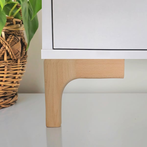 Mid Century Modern Furniture Legs: 6-inch Natural Wood Replacement Feet
