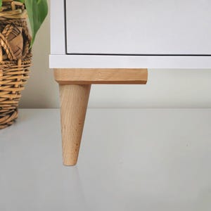 Natural Wood Furniture Leg: Mid-Century Modern Cabinet Feet