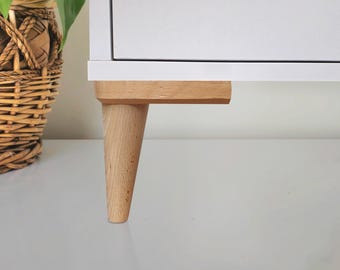 Natural Wood Furniture Leg: Mid-Century Modern Cabinet Feet