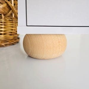 Natural Beech Wood Bun Furniture Legs: Kallax Feet