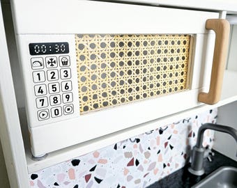 Ikea Duktig Play Kitchen: Microwave Sticker Set and Rattan Panels