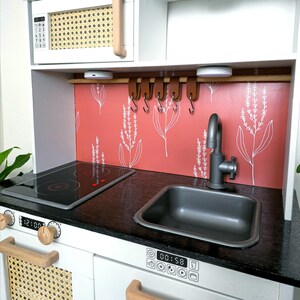 Duktig Backsplash Sticker Set for Ikea Duktig Play Kitchen Accessories, Wallpaper for Play Kitchen Decals for Ikea Duktig Handles Knobs Rod
