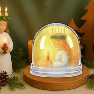 Santa Lucia Waldorf Classroom Calming Toy, stress relief toy for classroom, self regulation for teachers, winter snowglobe, waldorf toy