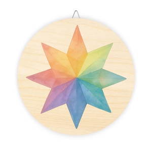 Waldorf Kite Paper Window Star Wood Sign, waldorf classroom decor, waldorf decorations, waldorf teacher, steiner school, homeschool decor