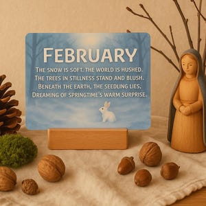 Waldorf Seasonal Verse Cards by Month, digital cards, homeschool Steiner, Waldorf teacher cards, seasonal table decorations, waldorf home