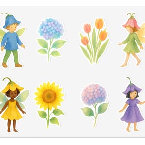 Flower Fairy Waldorf Classroom Vinyl Window Stickers, steiner school, waldorf seasonal decor, homeschool decor, cute window vinyl, waldorf