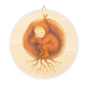 The Root Child Slumbers Round Wood Sign, waldorf classroom decor, waldorf decorations, waldorf teacher, steiner school, homeschool decor