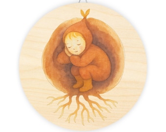 The Root Child Slumbers Wood Sign: Waldorf Classroom Decor