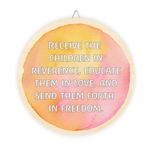 Rudolf Steiner Waldorf School Wood Sign in English, waldorf classroom decor, waldorf decorations, waldorf teacher gift, steiner school