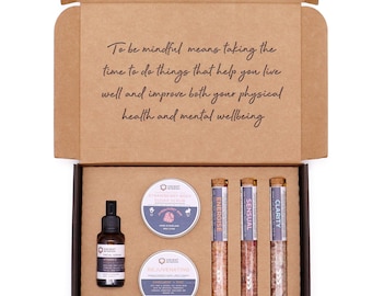Luxury Self Care Kit. Spa Gift Box with Bath Salts & Skincare