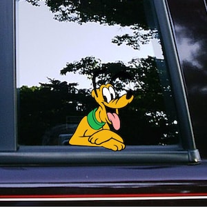 Pluto the Dog Peeker Peeking Car Decals Wall Decor Bumper Cartoon Stickers Waterproof Weatherproof iPad Tumblers Disney Movie Characters