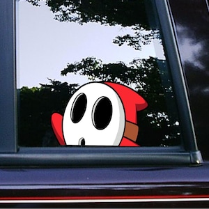 Shy Guy Peeker, Der Aufkleber Auto-Aufkleber Wasserdicht Wetterfest Vinyl Laptop Aufkleber Klassische Super Mario Bros Charaktere
