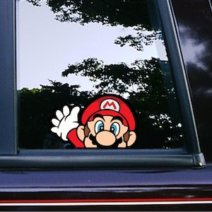 Mario Peeker Wave Peeking Aufkleber Auto Aufkleber Konsole Aufkleber Aufkleber Cartoon Aufkleber Wasserdicht Wetterfest Super Mario Bros Spiele Retro