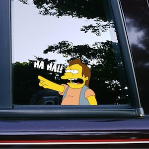 Nelson Muntz Ha Ha!! Peeker Peeking Stickers Car Decals Laptop Macbook Cartoon Sticker Waterproof Weatherproof The Simpsons