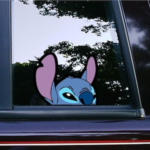 Curious Stitch Peeker Peeking Sticker Car Decals Waterproof Weatherproof Vinyl Laptop Decals Classic Disney Characters Lilo and Stitch