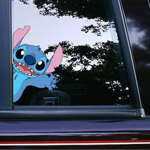 Cute Stitch SIde Peeker Peeking Sticker Car Decals Waterproof Weatherproof Vinyl Laptop Decals Classic Disney Characters Lilo and Stitch
