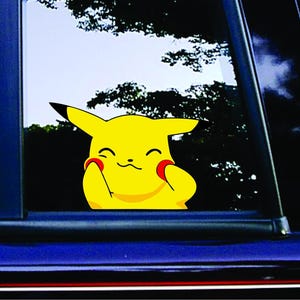 Cute Peekachu Pika Pika Peeker Peeking Stickers Car Decals Monster Character Stickers Cartoon Waterproof Weatherproof Laptop Outdoor Tumbler