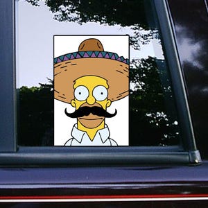 Homer Sanchez Sticker photo d'identité Peeker Peeker Peeking Peekabo Stickers voiture Meme mexicain étanche résistant aux intempéries The Simpsons Homer Simpsons