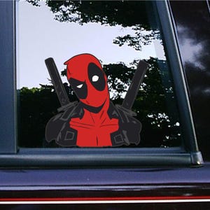 Curious Deadpool Peeker Peeking Peekabo Sticker Car Decals Stickers Cartoon Sticker Waterproof Weatherproof Marvel Super Heroes Movies