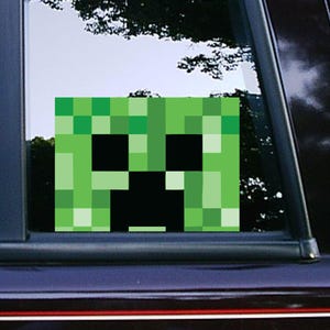 Creeper From Minecraft Movie Sticker Car Decals Console Decal Stickers Cartoon Waterproof Weatherproof  Laptop Console Game Stickers