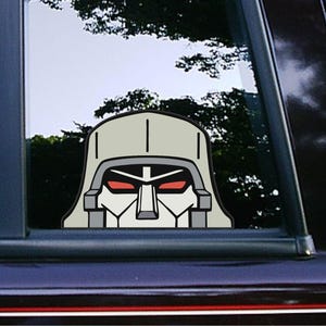 Megatron Peeker Peeking Sticker Car Decals Waterproof Weatherproof Vinyl Laptop Decals Anime Transformers Retro Cartoon Stickers