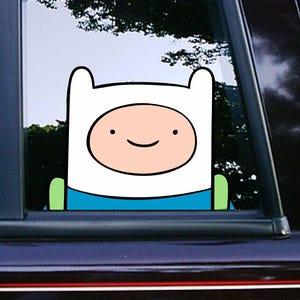 Cute Human Finn Peeker Peeking Sticker Car Decals Wall Decor Bumper Stickers Cartoon Sticker Waterproof Weatherproof Adventure Kids