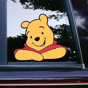 Winnie the Pooh Posing Peeker Peeking Car Decals Wall Art Decor Bumper Stickers Cartoon Waterproof Weatherproof Classic Disney Characters