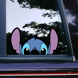 Lilo and Stitch Peeker Peeking Sticker Car Decals Stickers Waterproof Weatherproof Vinyl Laptop Classic Disney Characters Ipad Macbook