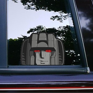 Starscream Peeker Peeking Sticker Car Decals Waterproof Weatherproof Vinyl Laptop Decals Anime Transformers Retro Cartoon Stickers