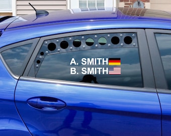 Custom Racing Name Sticker Car Decals Window Sticker Your Name Your Country Flag Custom Fonts Different Sizes to Choose From Rally Racing