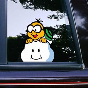 Lakitu Koopa Turtle Peeker Peeking  Peekabo Car Decals Console Stickers Cartoon Sticker Waterproof Weatherproof Super Mario Bros Game Retro