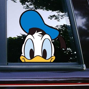 Donald Duck Peeker Peeking Aufkleber Auto Aufkleber Laptop Handy Aufkleber Cartoon Wasserdicht Wetterfest Klassische Disney Charaktere Wanddekoration