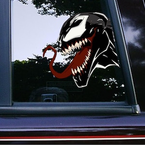 Venom Side Peeker Peeking Naklejka Naklejki samochodowe Wodoodporne, odporne na warunki atmosferyczne winylowe Naklejki na laptopa Klasyczne postacie Marvela Filmy Spider-Man