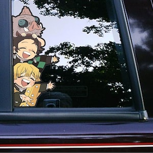 Demon Characters Side Peeker Peeking Sticker Car Decals Waterproof Weatherproof Vinyl Laptop Decals Cute Anime Manga Characters