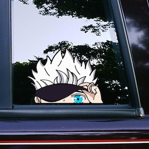 Gojo Peeker Peeking Peekabo Car Decals iPad Window Stickers Waterproof Weatherproof Anime Manga Book Wall Decals Bumper Stickers